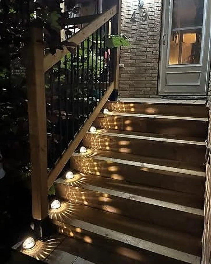 Solar Fence Lights -2 Pack, IP65 Waterproof LED Solar Deck Lights Auto On/Off Solar Wall Decorative Lights for outside Wall Garden Patio Deck Yard Path Porch (Warm White)