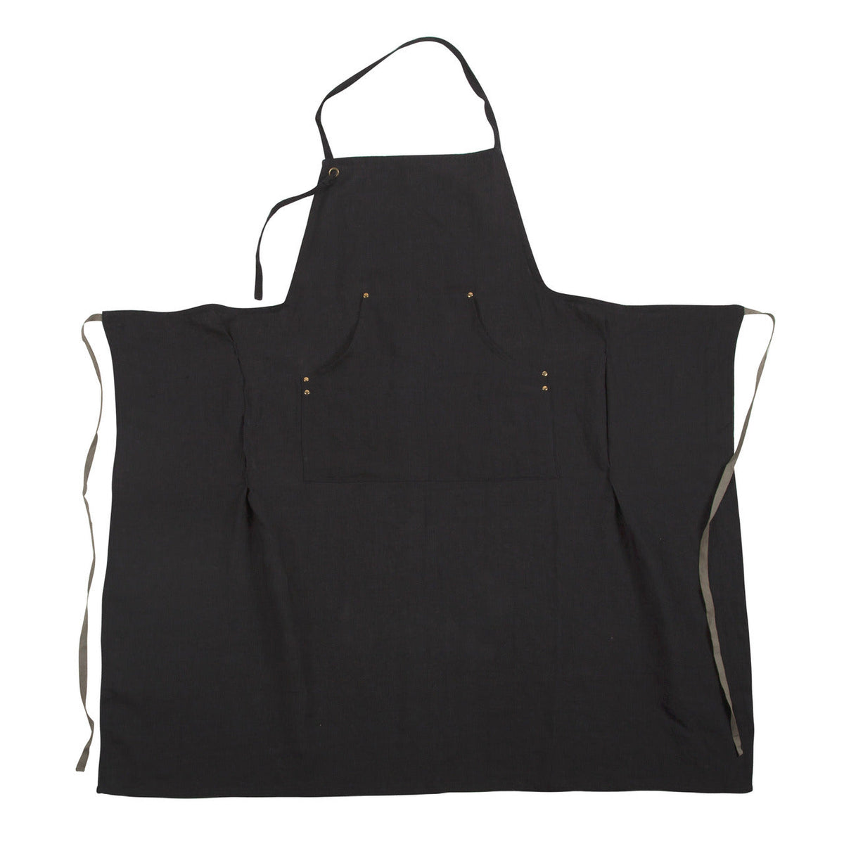 Linen Grand Apron | Faded Black