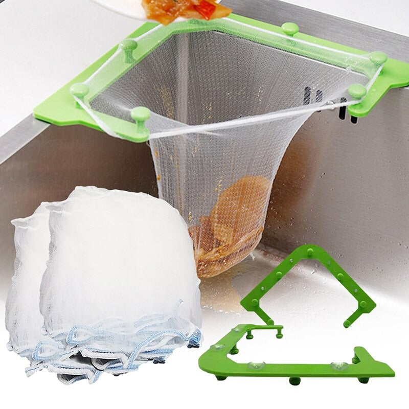 Hanging Sink Net Trash Basket with 50 Refilled