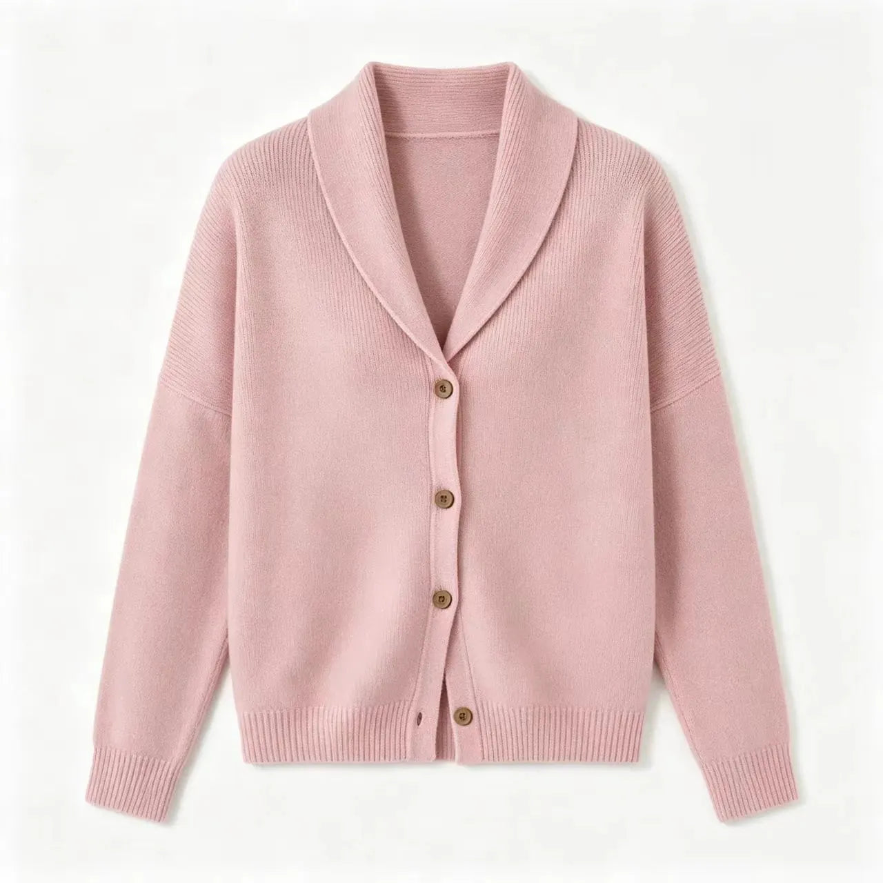 Knit Turn-Down Collar Button Front Cardigan Sweater