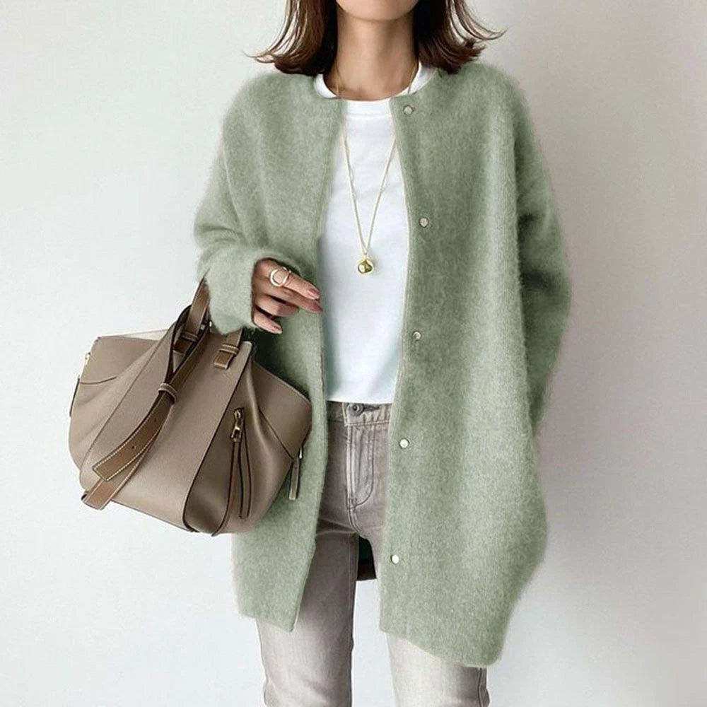 Knitted Loose Fit Woolen Coat Jacket | Aveline Collection