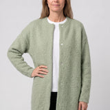 Longline Knit Cardigan with Button Front and Pockets