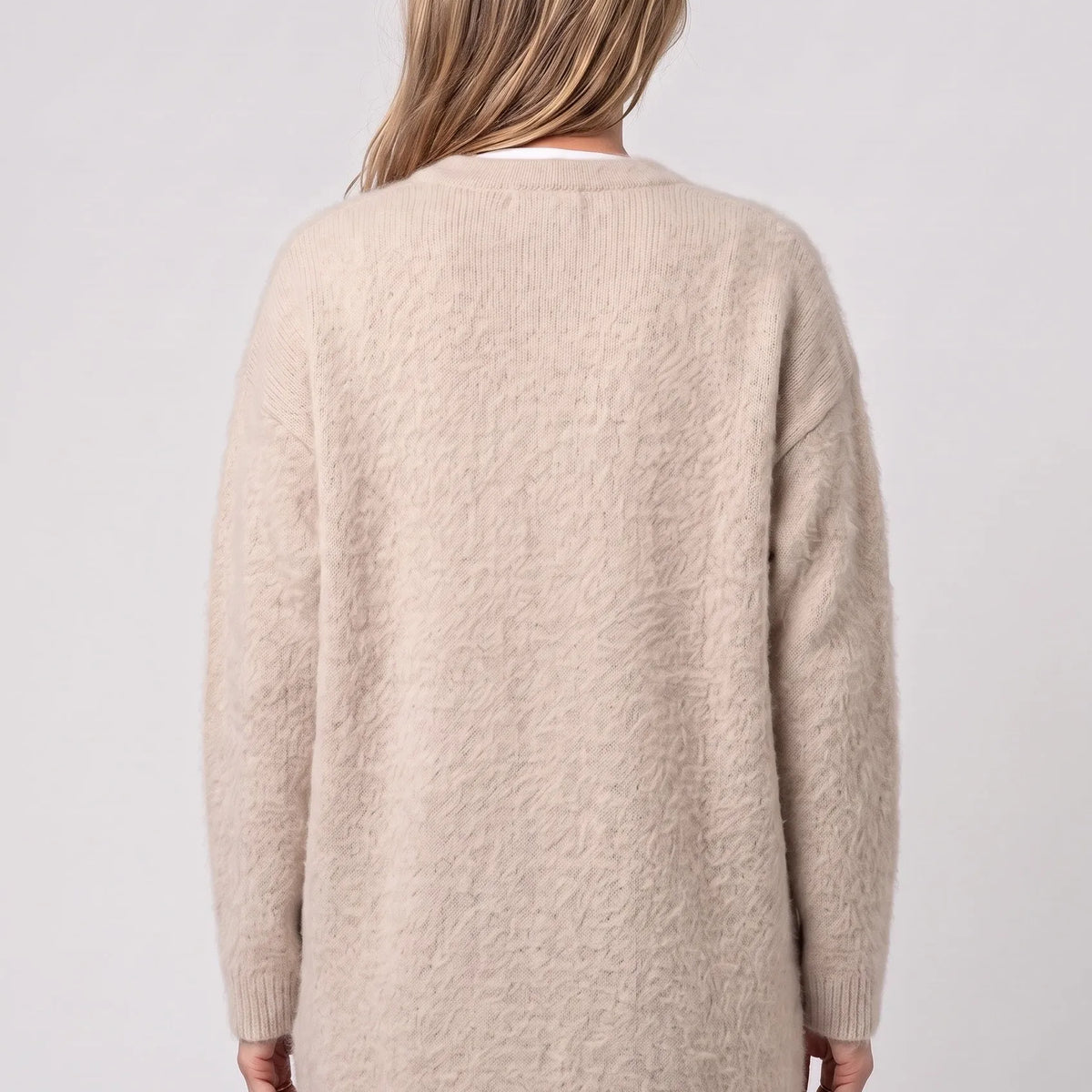 Longline Knit Cardigan with Button Front and Pockets