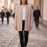 Longline Knit Cardigan with Button Front and Pockets