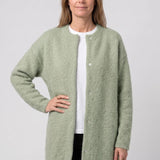 Longline Knit Cardigan with Button Front and Pockets