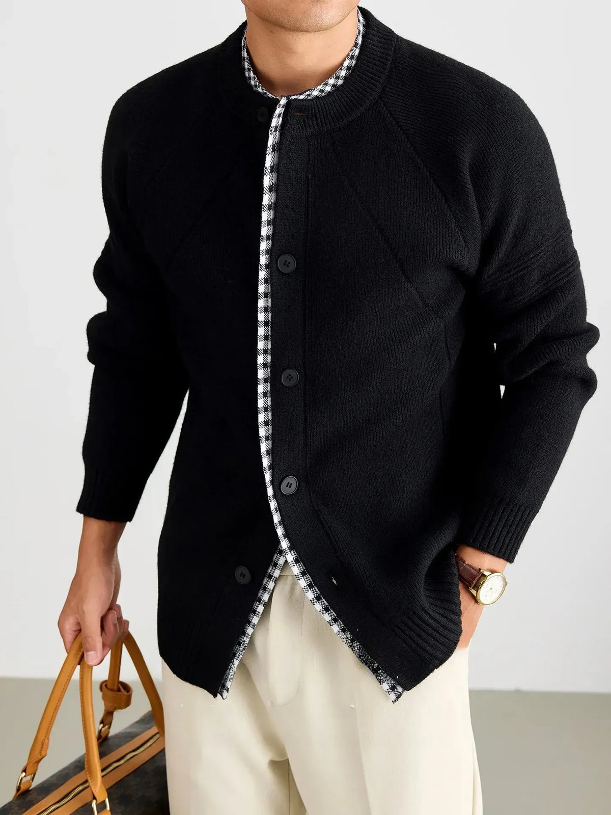 Men's Wool Blend Autumn Sweater | Layered Casual Knit Top
