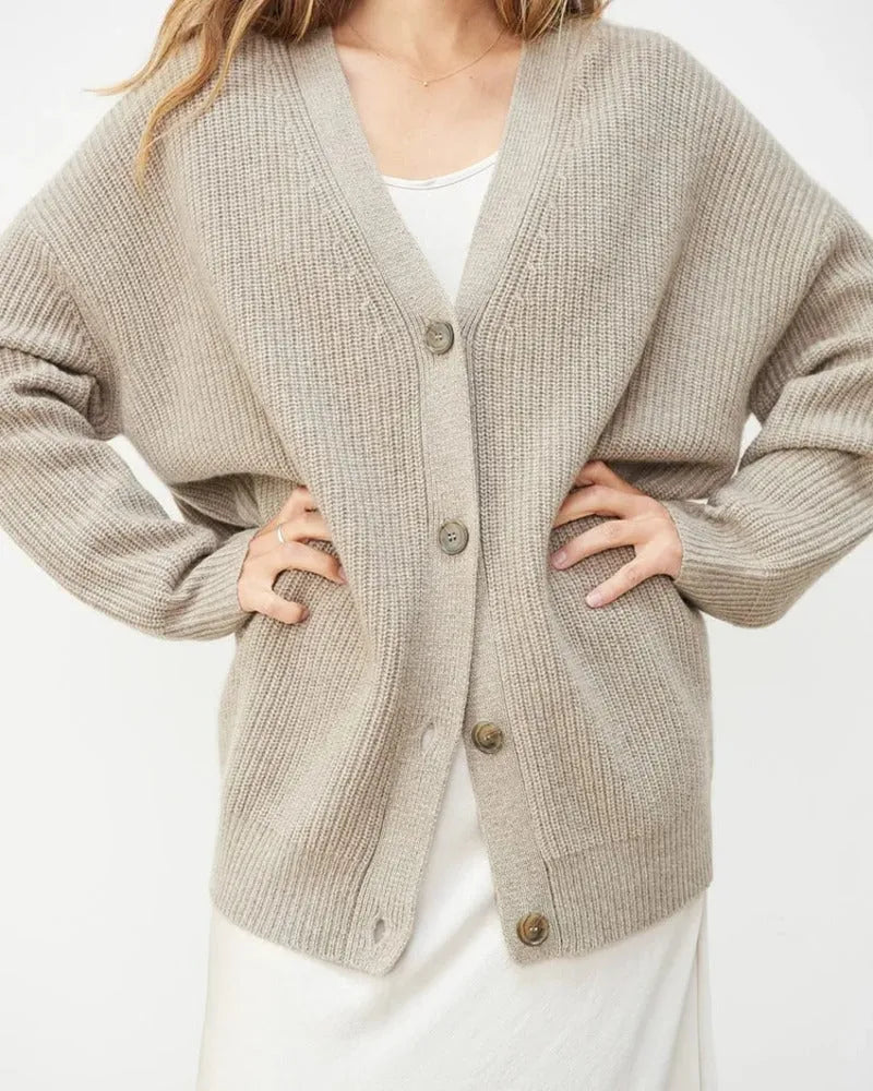 Oversized Longline Knit Cardigan with Button Front