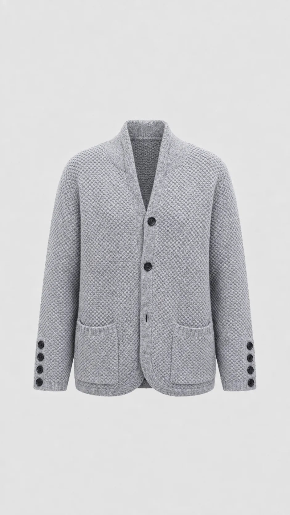Relaxed Knit Cardigan with Button Front and Pockets