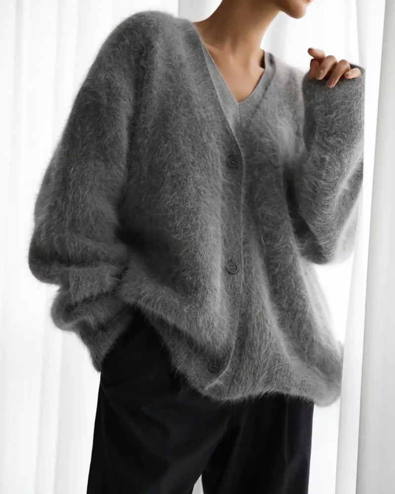 Soft Knit Button Front Long Sleeve Cardigan