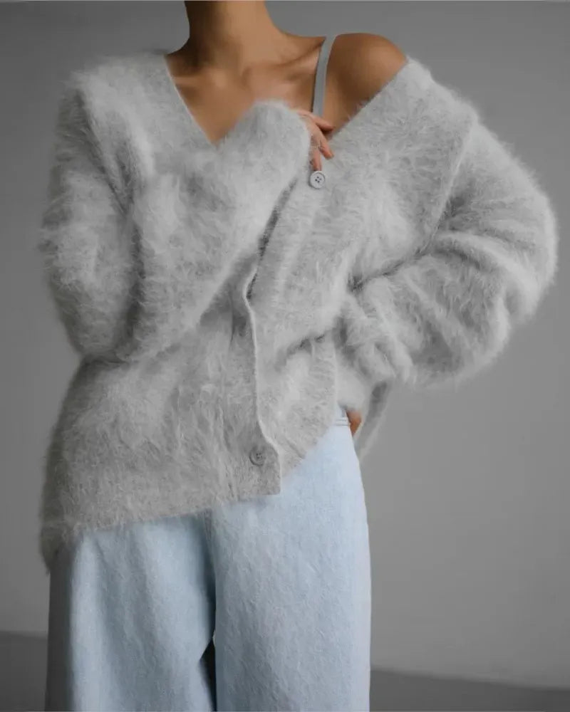 Soft Knit Button Front Long Sleeve Cardigan