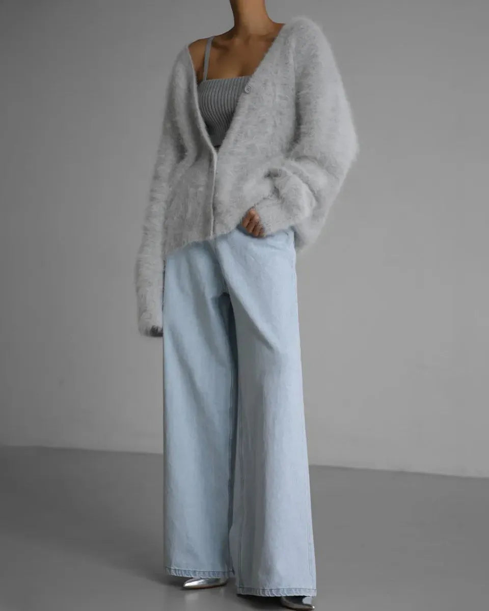 Soft Knit Button Front Long Sleeve Cardigan