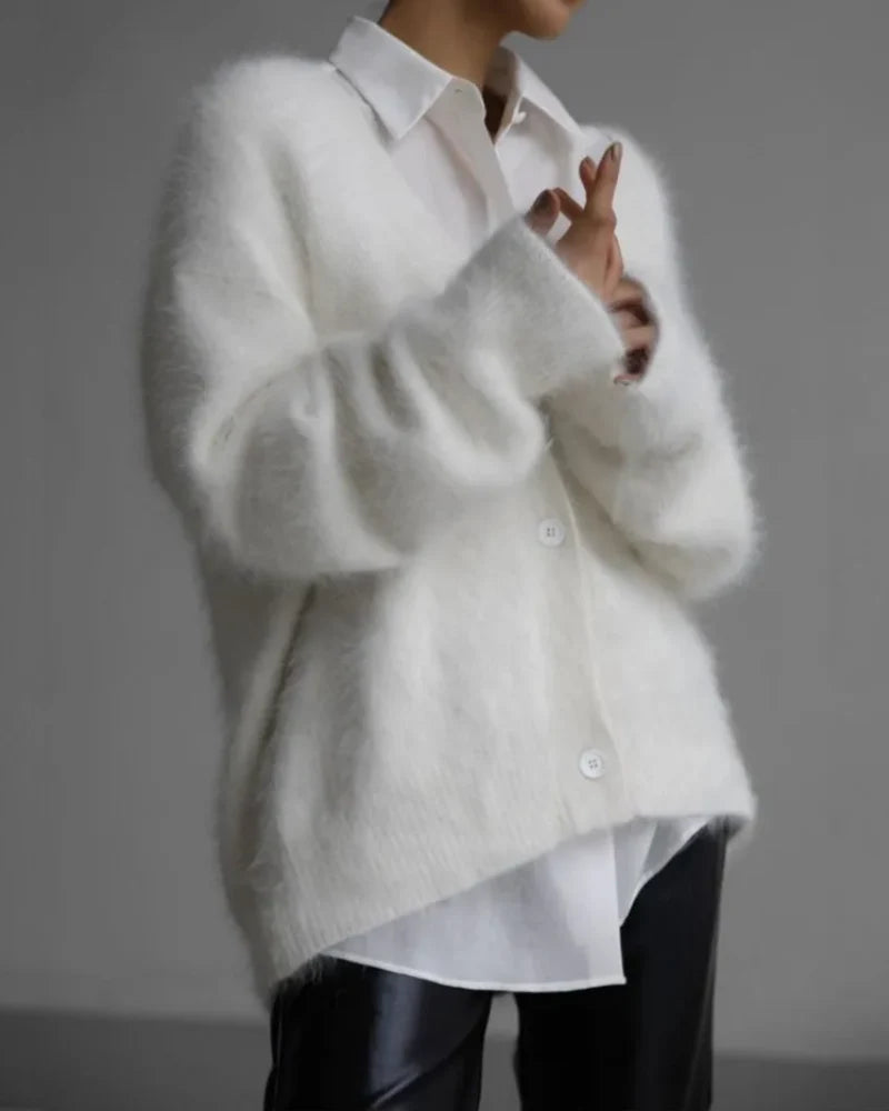 Soft Knit Button Front Long Sleeve Cardigan