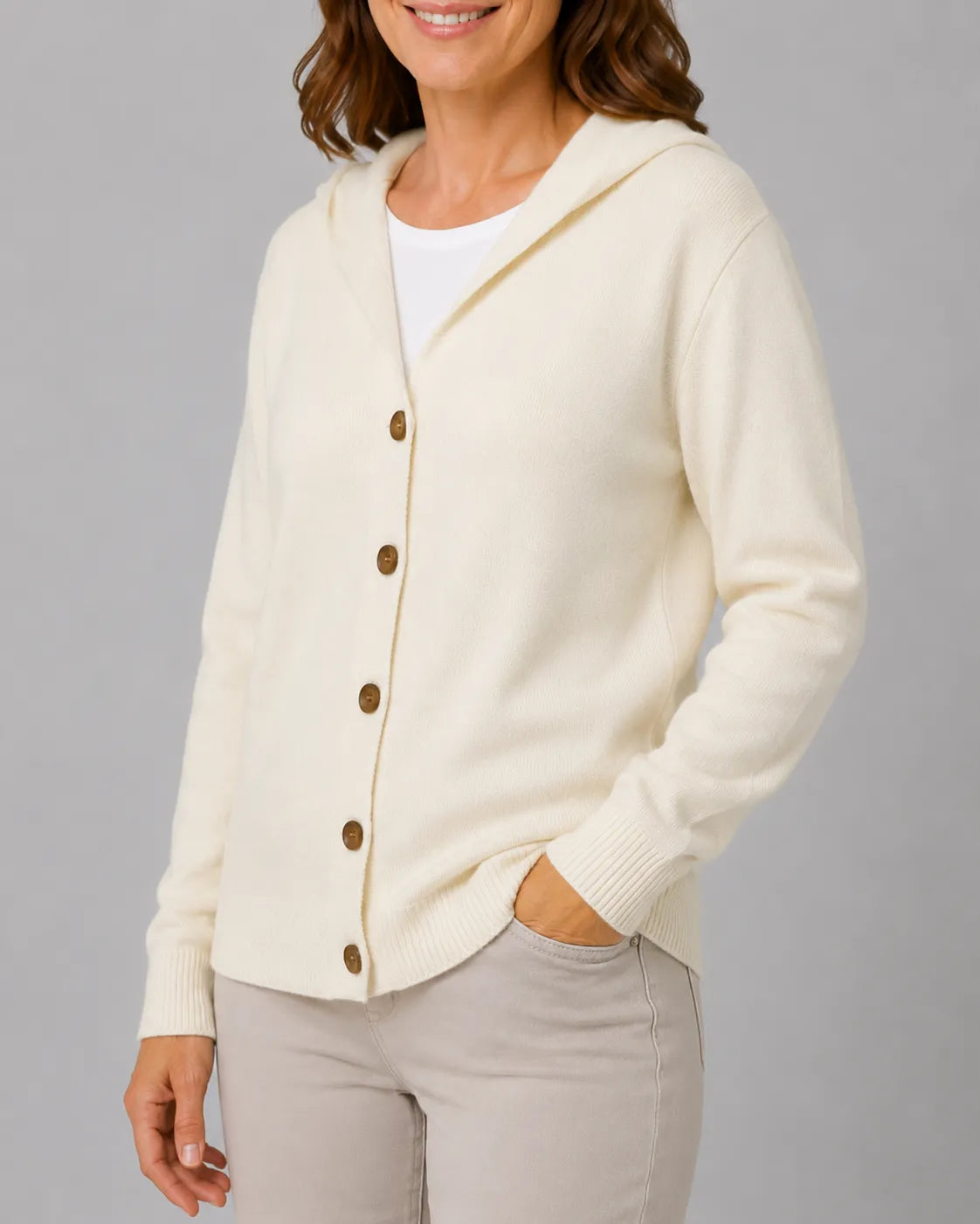 Soft Knit Relaxed Button Front Cardigan