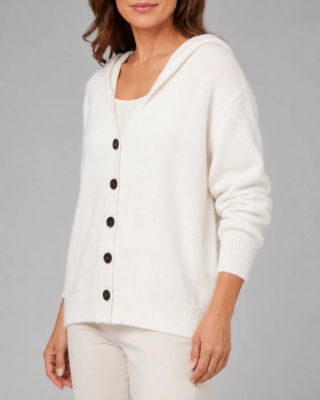Soft Knit Relaxed Button Front Cardigan