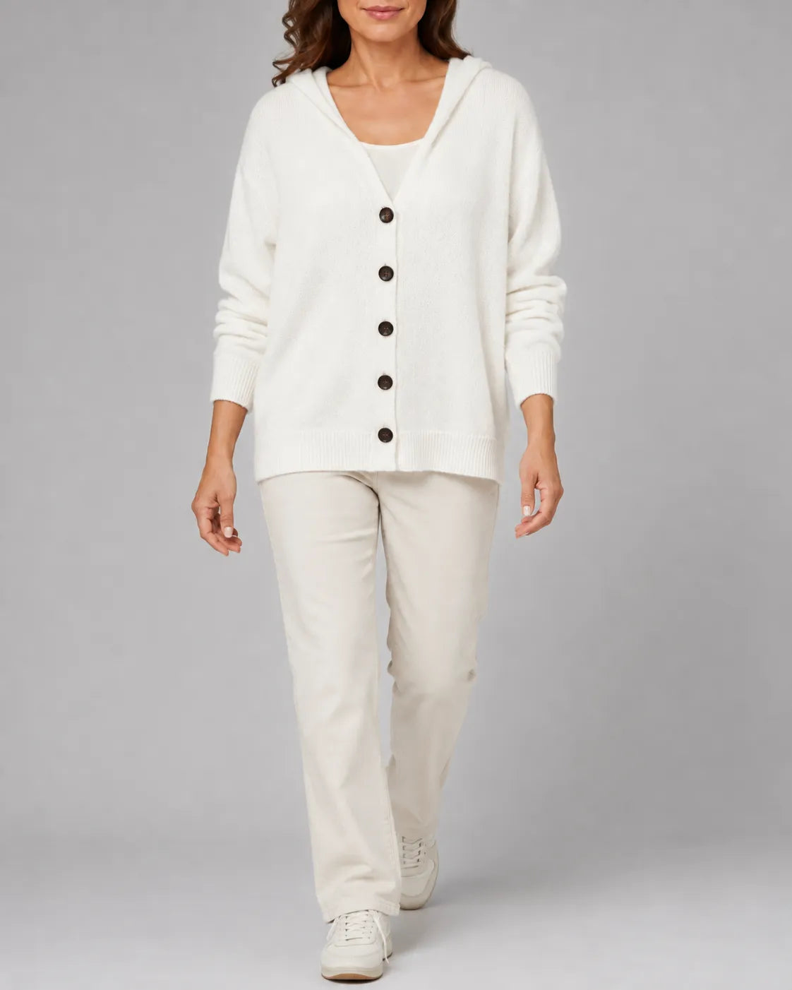 Soft Knit Relaxed Button Front Cardigan