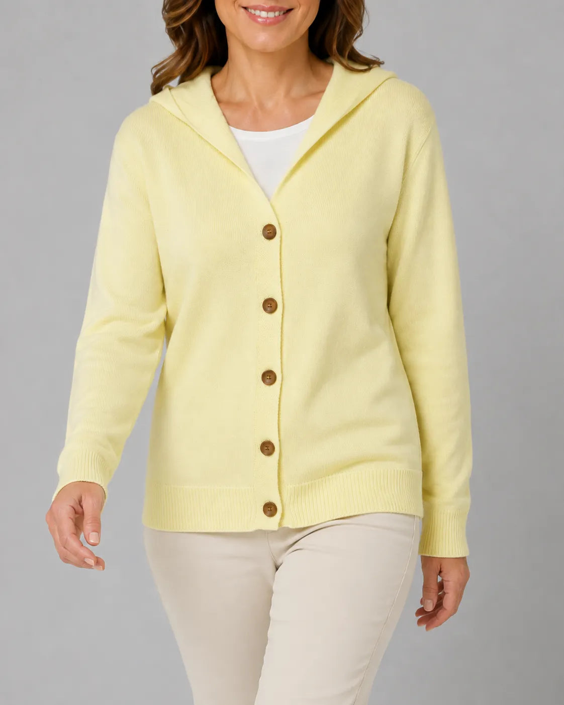 Soft Knit Relaxed Button Front Cardigan