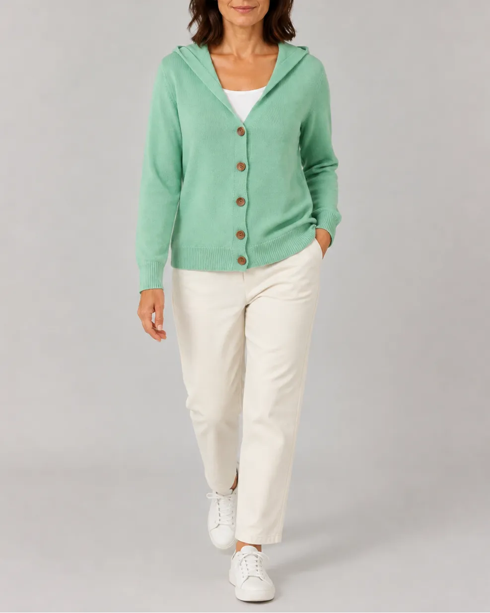 Soft Knit Relaxed Button Front Cardigan