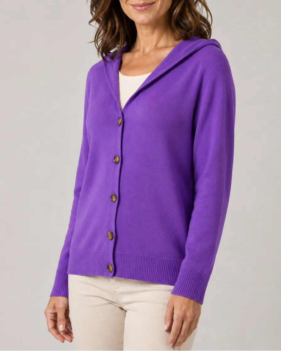 Soft Knit Relaxed Button Front Cardigan
