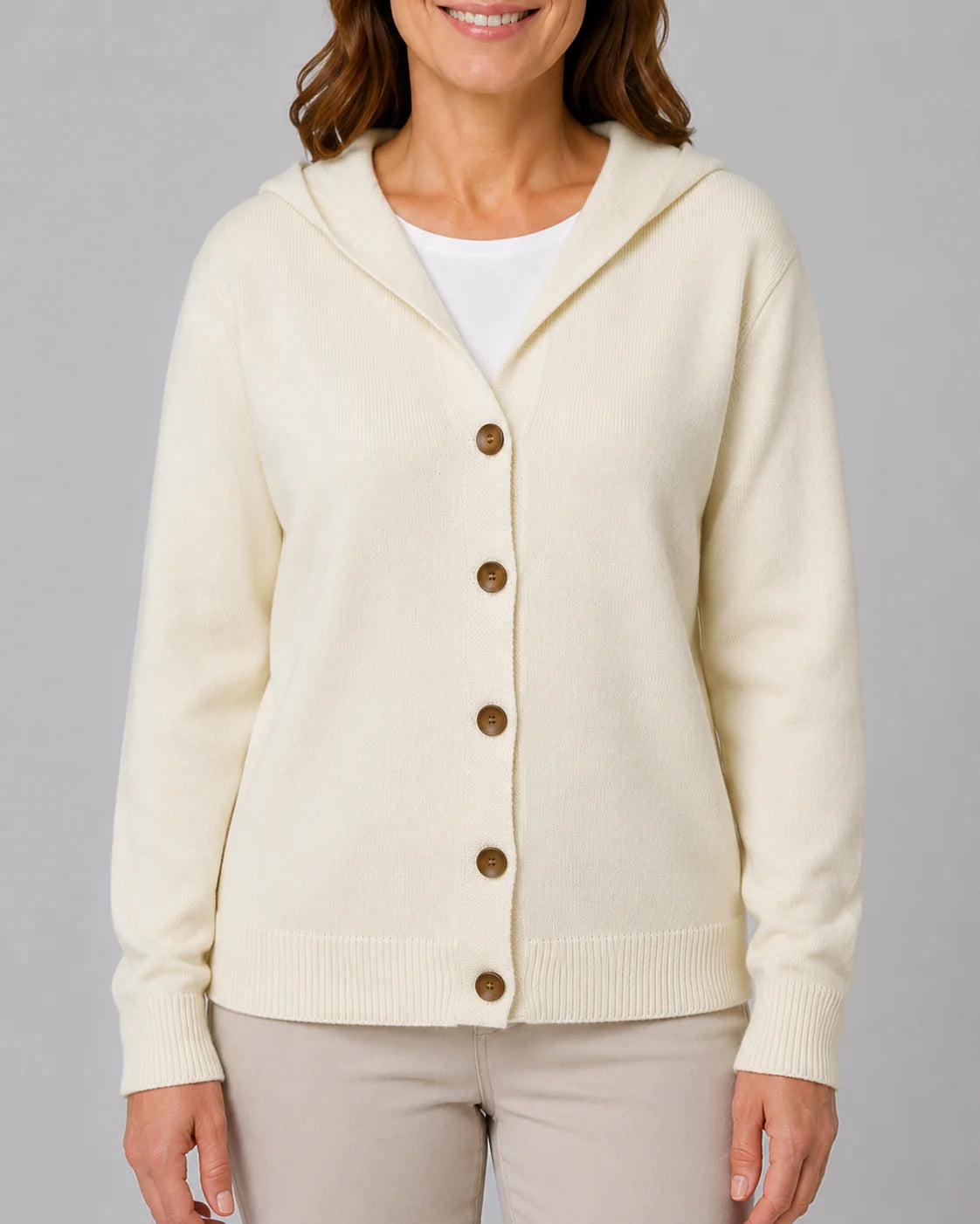 Soft Knit Relaxed Button Front Cardigan