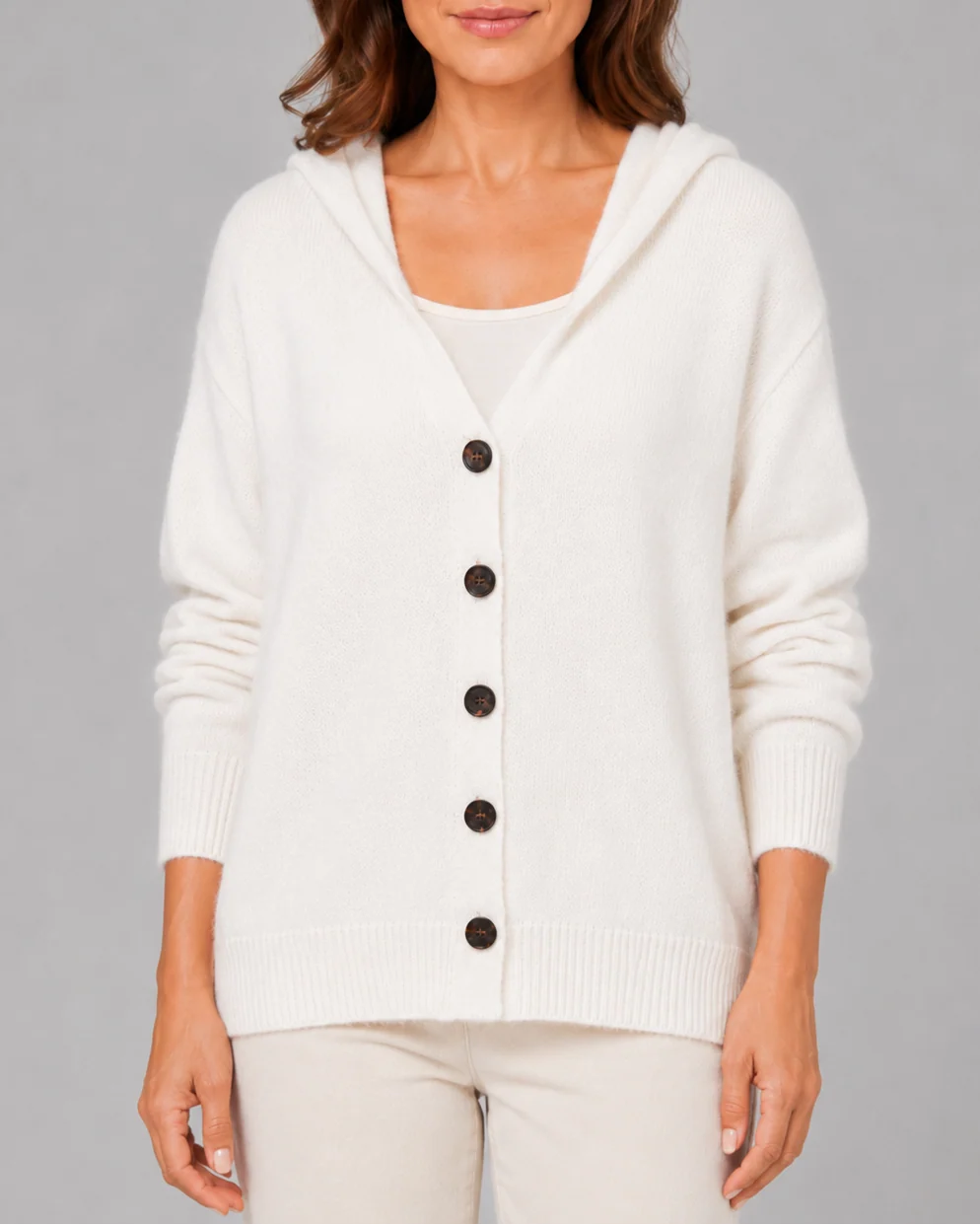 Soft Knit Relaxed Button Front Cardigan