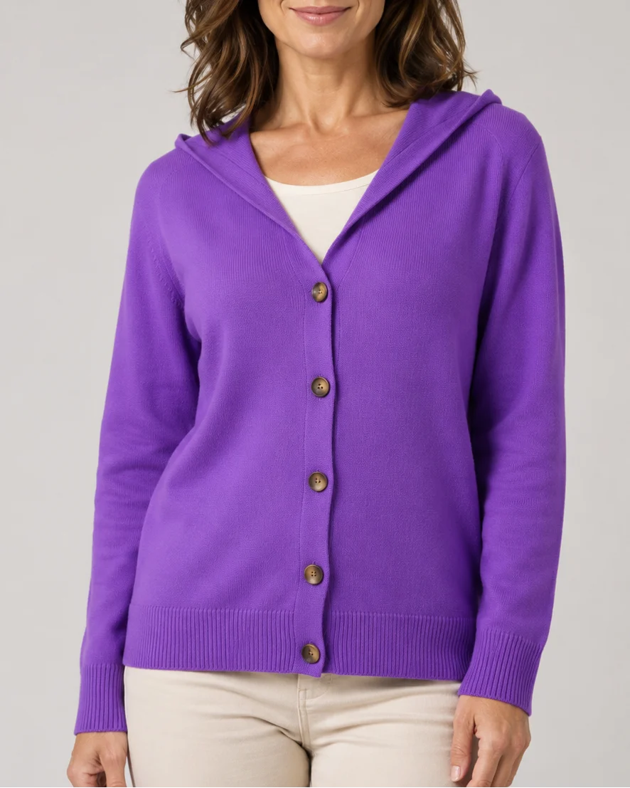 Soft Knit Relaxed Button Front Cardigan