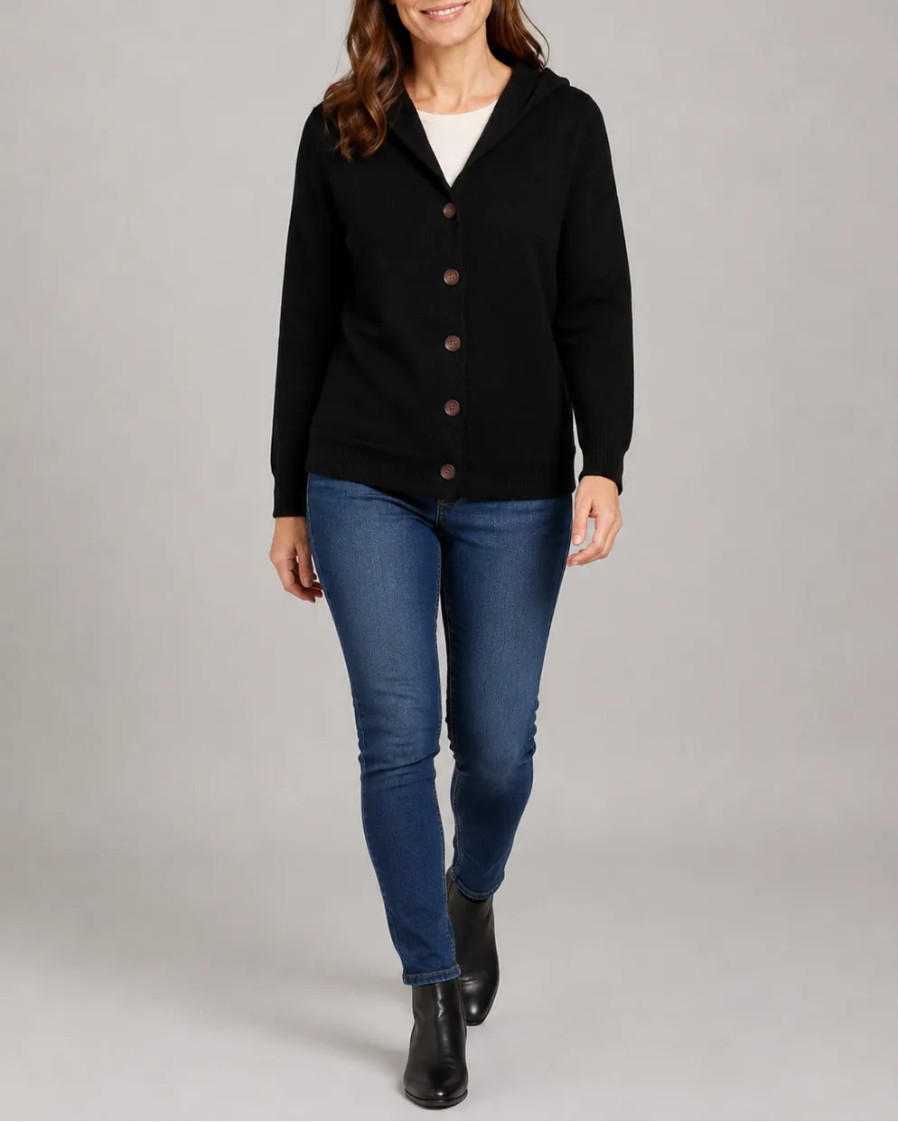 Soft Knit Relaxed Button Front Cardigan
