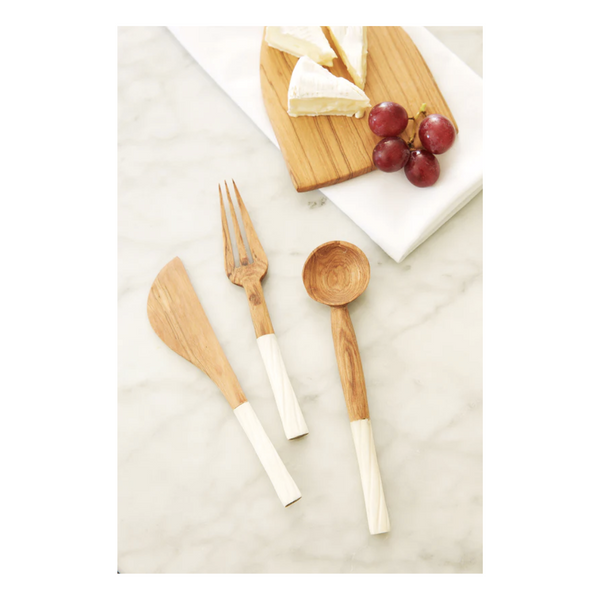 Antelope Antler Wood Serving Utensils Set