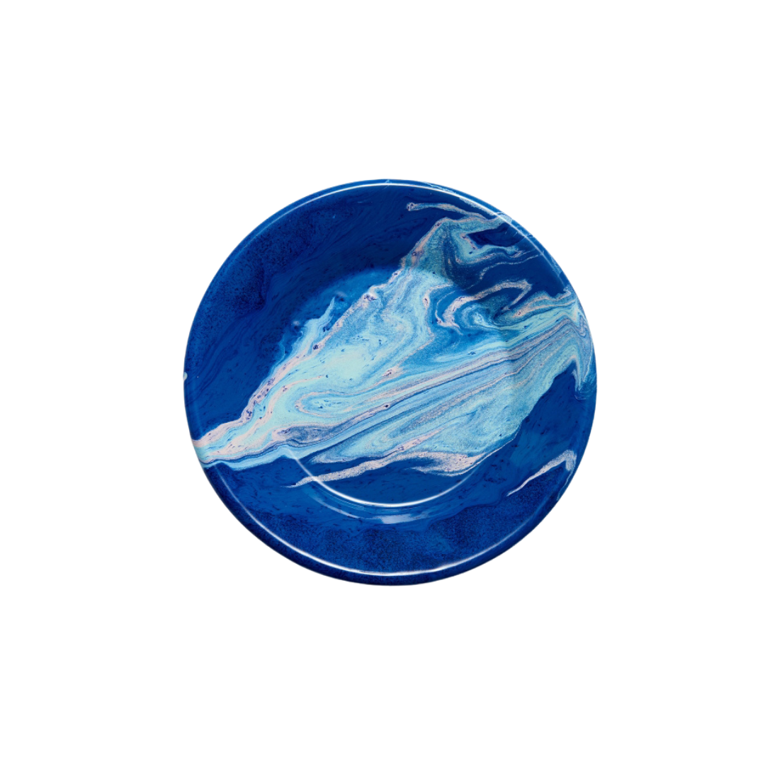 Multi-Swirl Appetizer Enamelware Plate
