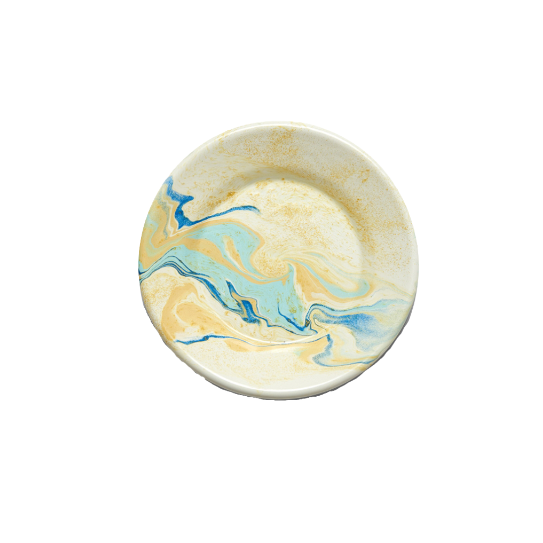 Multi-Swirl Appetizer Enamelware Plate