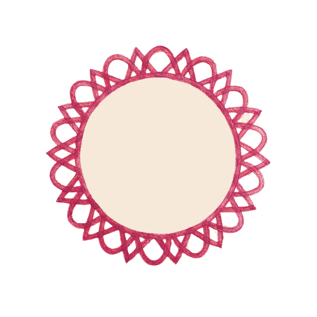 Round Rice Placemat Set of 4 | Red