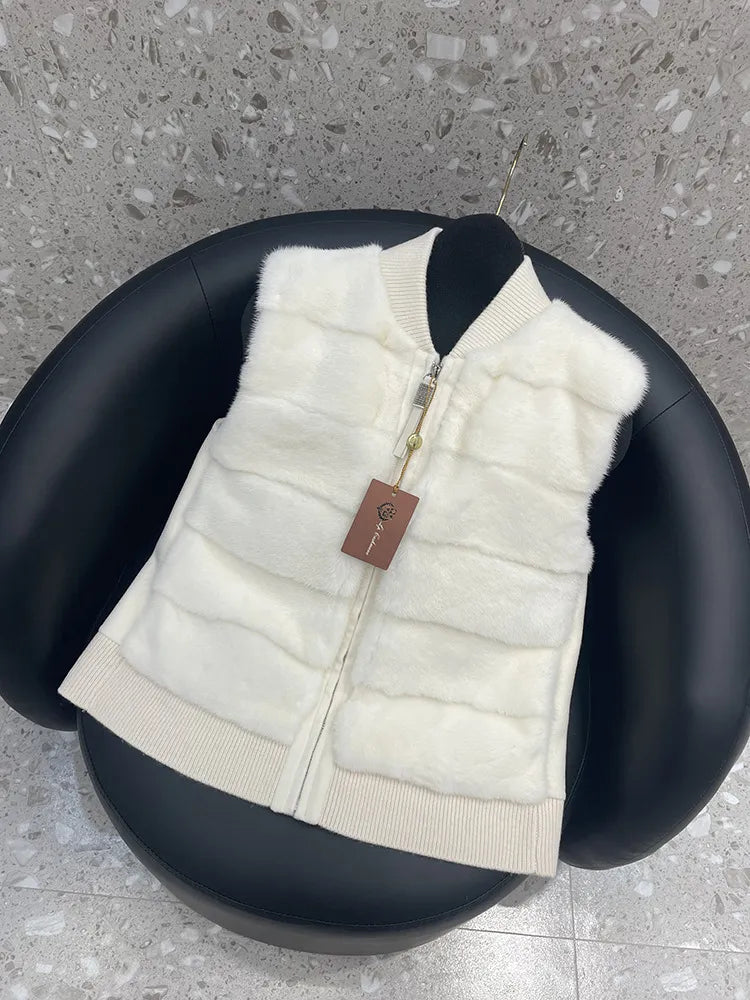 Women's Cashmere Autumn Vest | Chic Sleeveless Stand-Collar Short Jacket