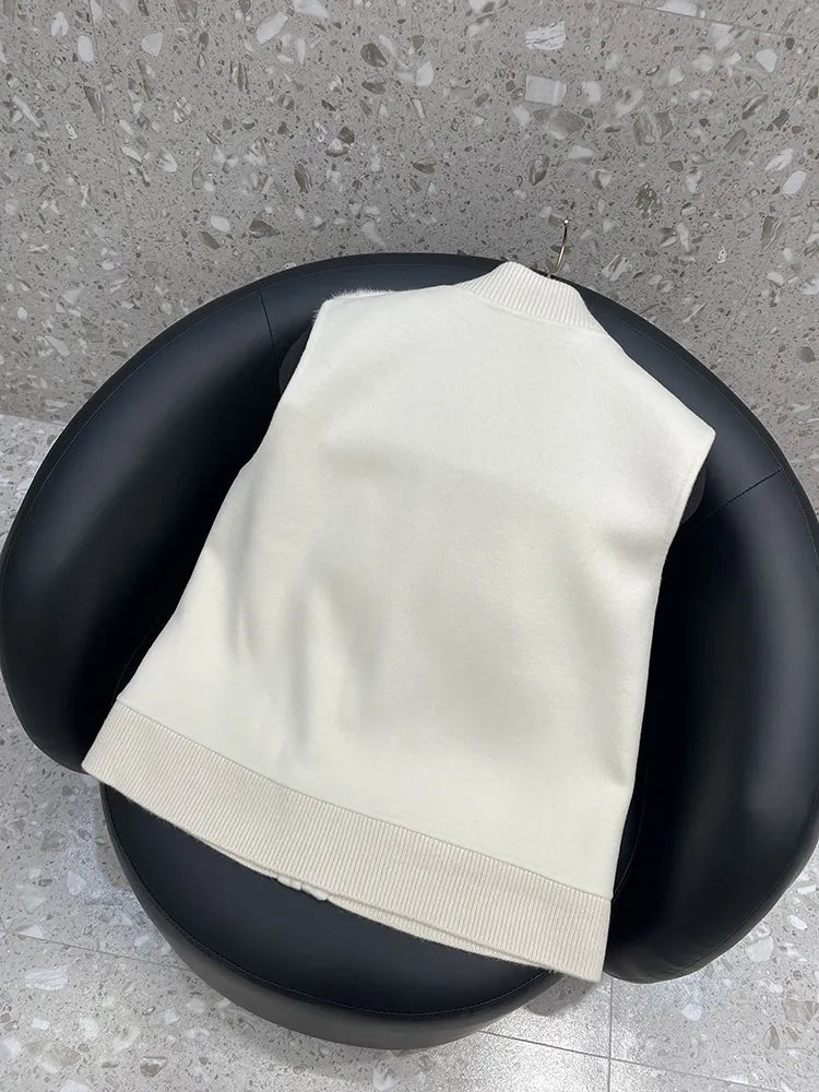 Women's Cashmere Autumn Vest | Chic Sleeveless Stand-Collar Short Jacket