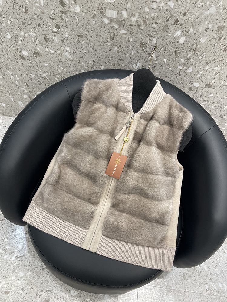 Women's Cashmere Autumn Vest | Chic Sleeveless Stand-Collar Short Jacket
