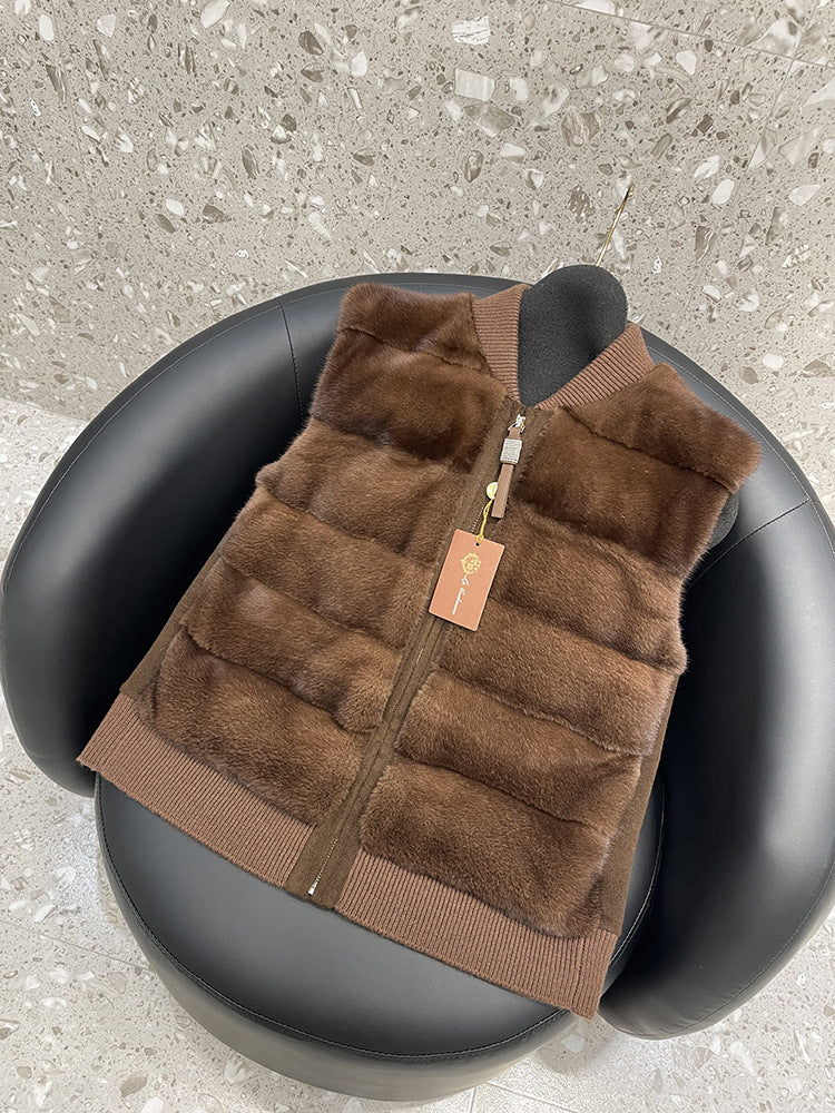 Women's Cashmere Autumn Vest | Chic Sleeveless Stand-Collar Short Jacket