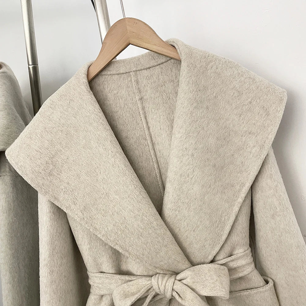 Women's Double-Faced Wool Winter Coat | Elegant Loose-Fit Outerwear