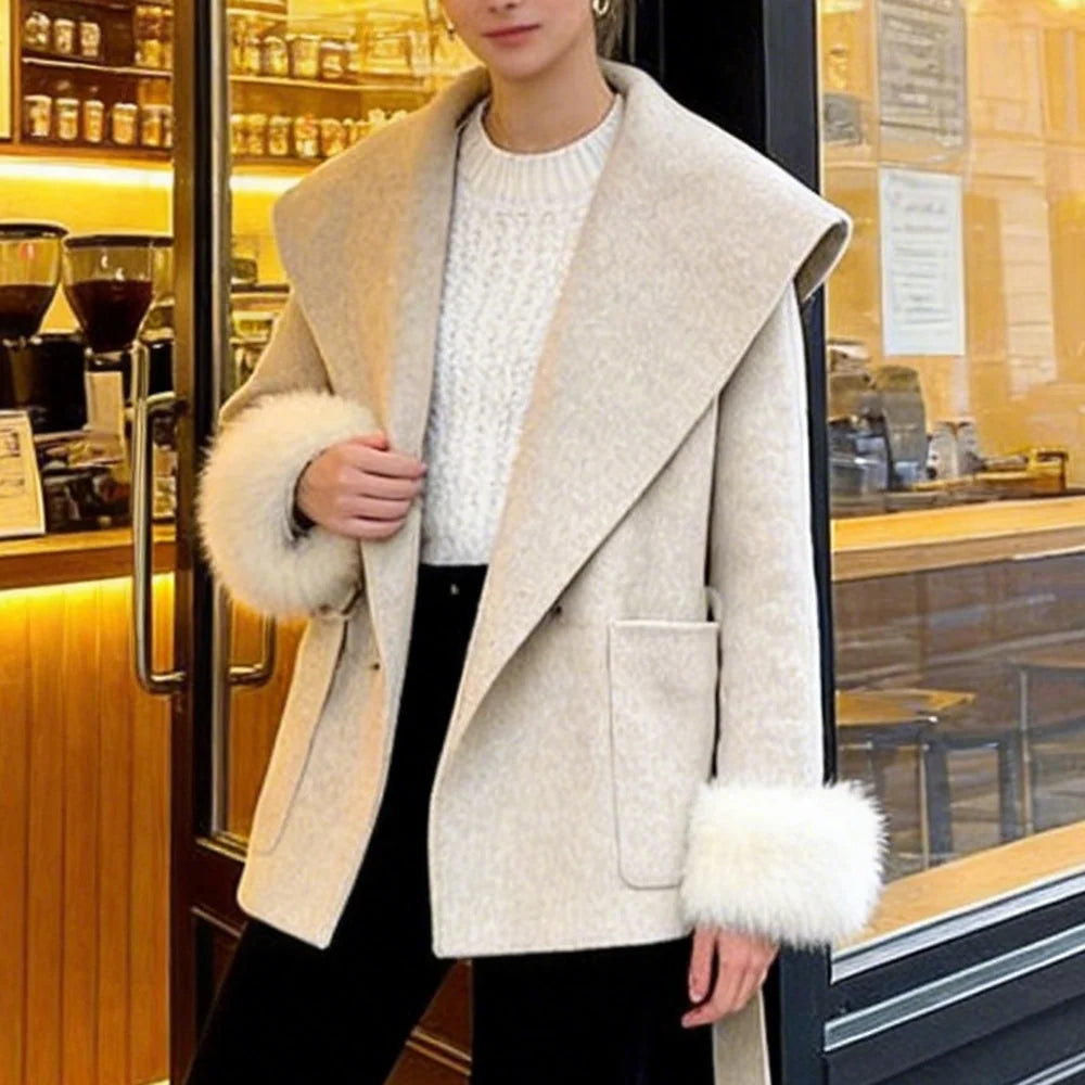Women's Double-Faced Wool Winter Coat | Elegant Loose-Fit Outerwear