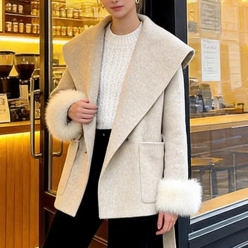 Women's Double-Faced Wool Winter Coat | Elegant Loose-Fit Outerwear