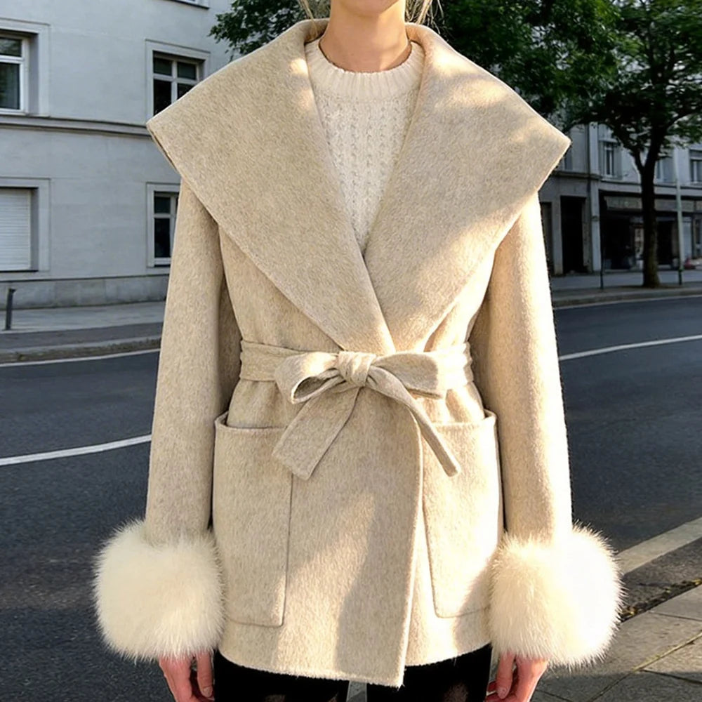 Women's Double-Faced Wool Winter Coat | Elegant Loose-Fit Outerwear