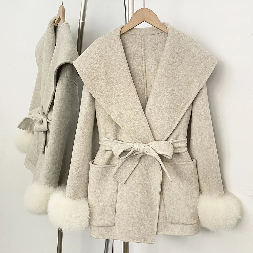 Women's Double-Faced Wool Winter Coat | Elegant Loose-Fit Outerwear