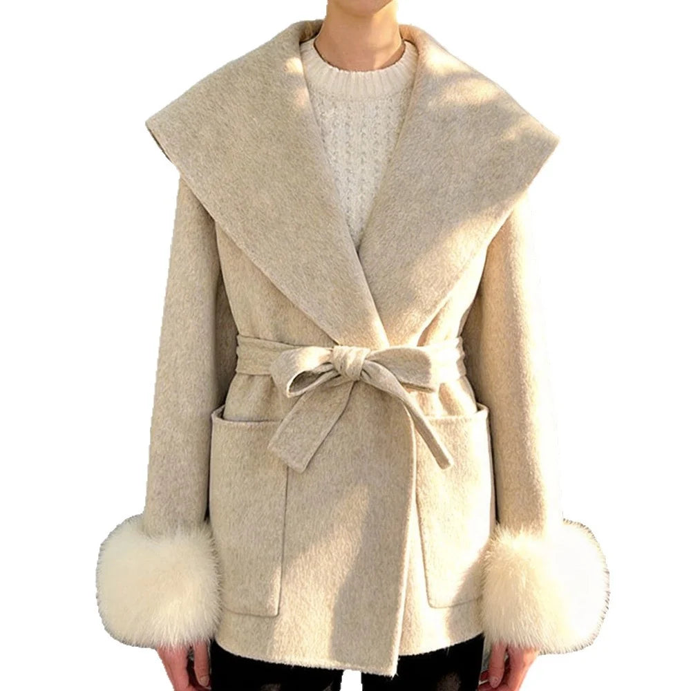 Women's Double-Faced Wool Winter Coat | Elegant Loose-Fit Outerwear