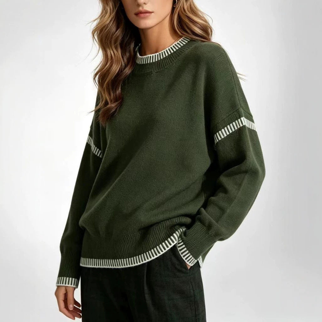Women's Knit Autumn Sweater | Loose Crewneck Pullover