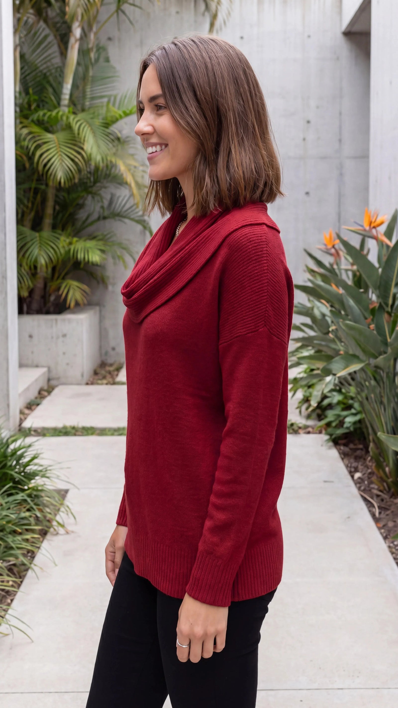 Women's Knit Cowl Neck Winter Jumper | Cozy Relaxed Pullover Sweater