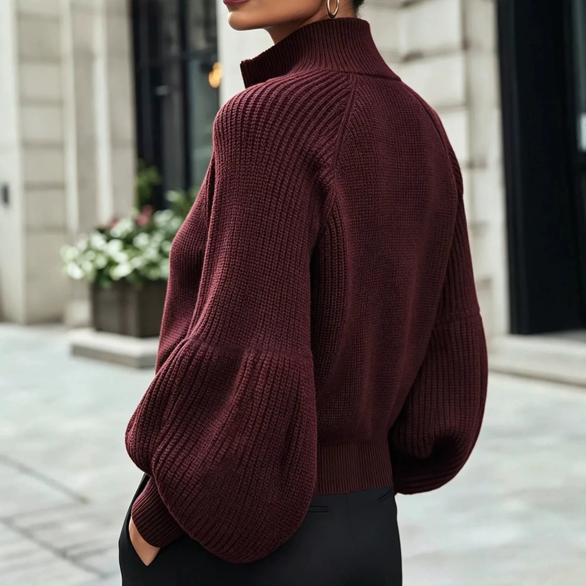 Women's Knit Winter Cardigan | Textured Zip-Up Jacket