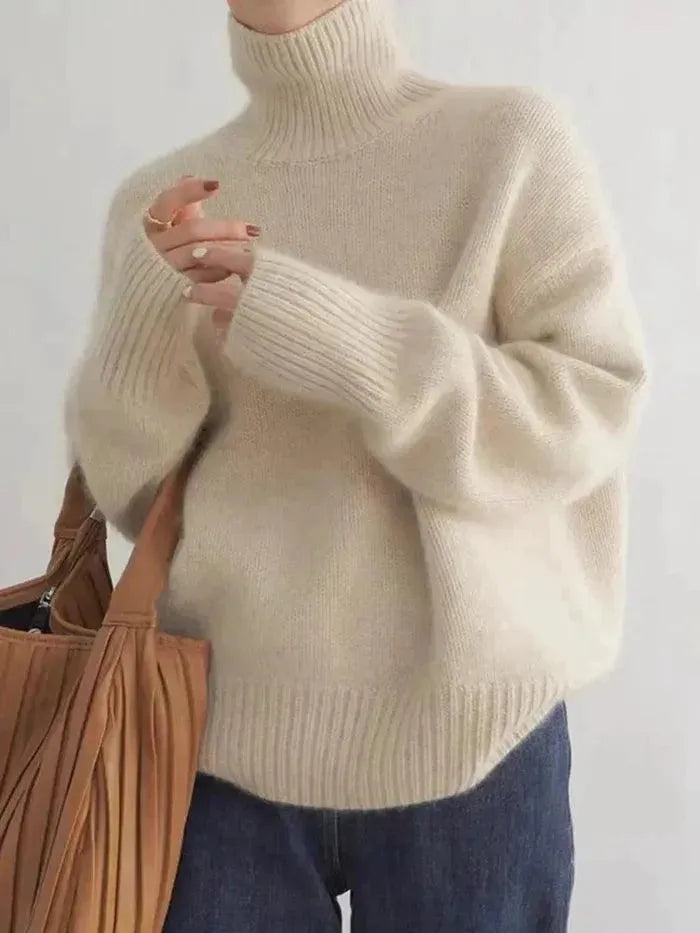 Women's Knit Winter Turtleneck Jumper | Oversized Relaxed Sweater
