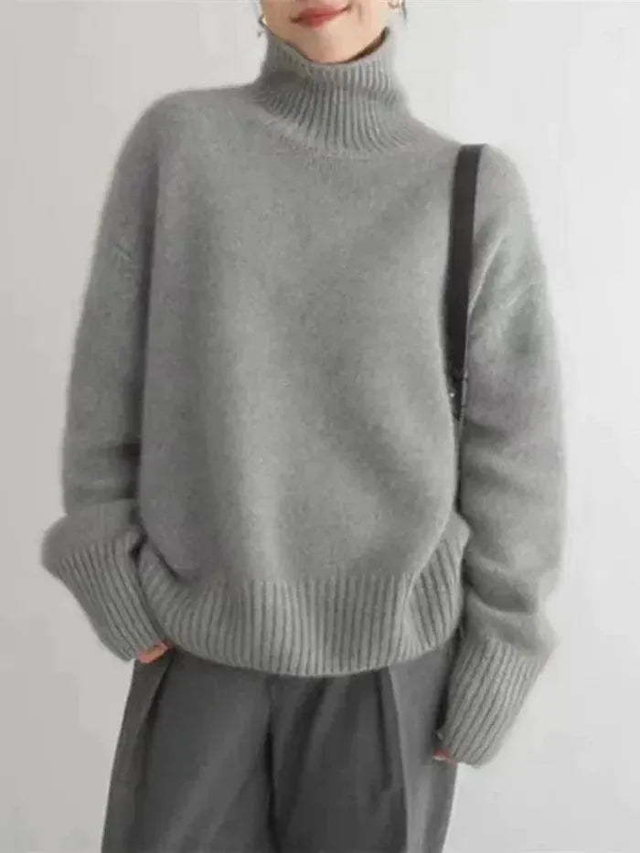 Women's Knit Winter Turtleneck Jumper | Oversized Relaxed Sweater