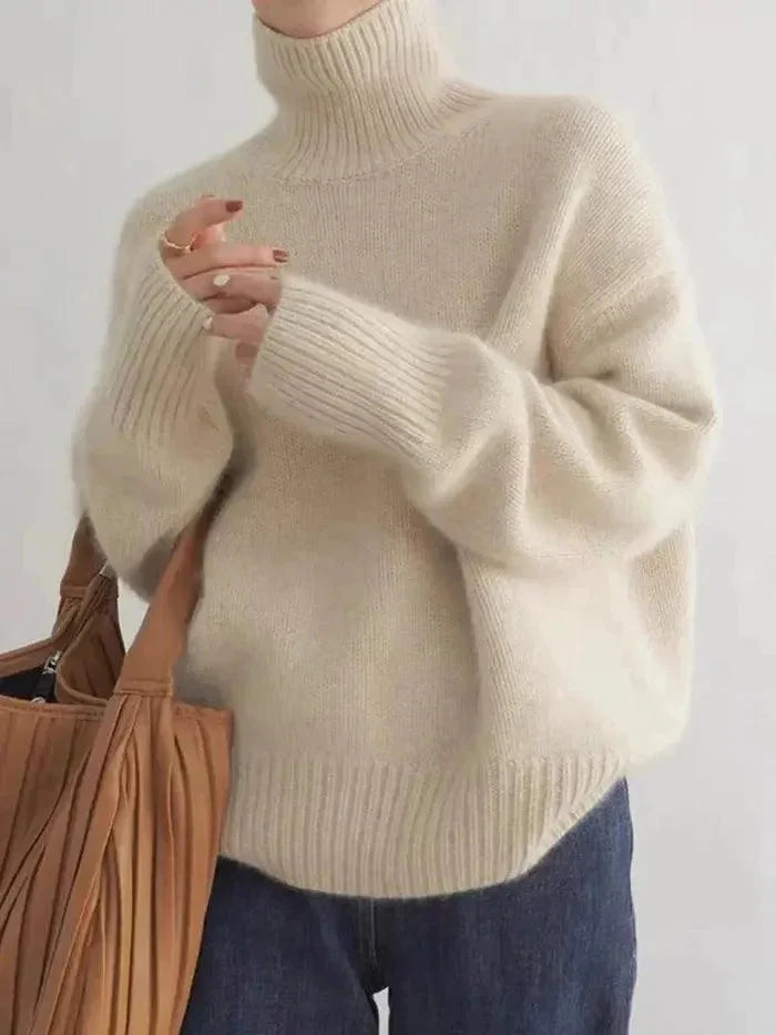 Women's Knit Winter Turtleneck Jumper | Oversized Relaxed Sweater