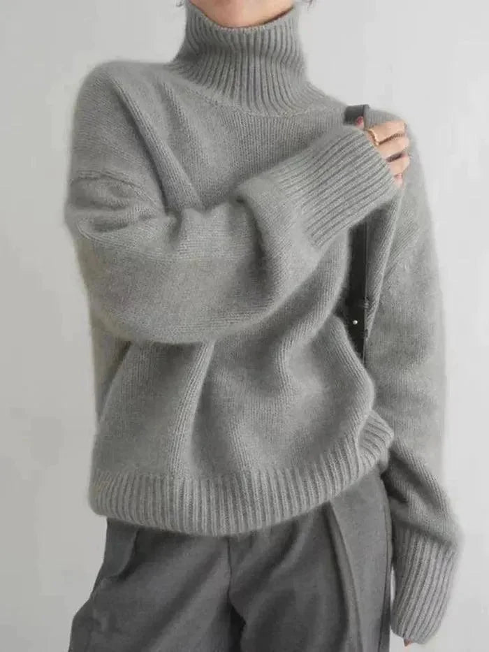 Women's Knit Winter Turtleneck Jumper | Oversized Relaxed Sweater