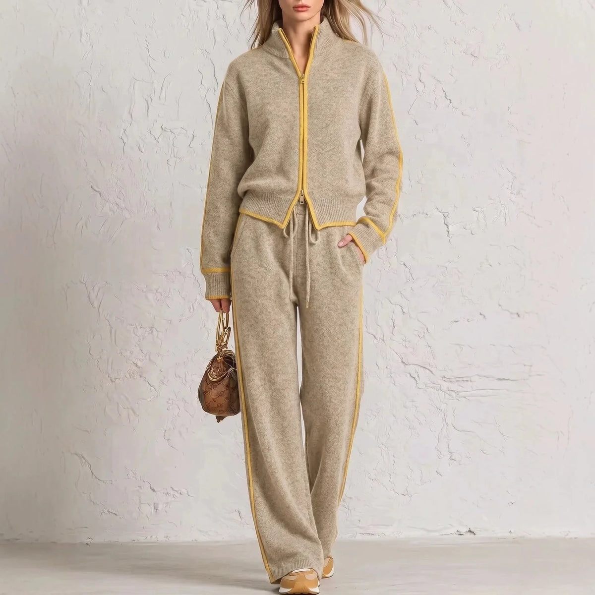 Women's Knitted Autumn Co-Ord Set | Casual Elegant Sweatsuit