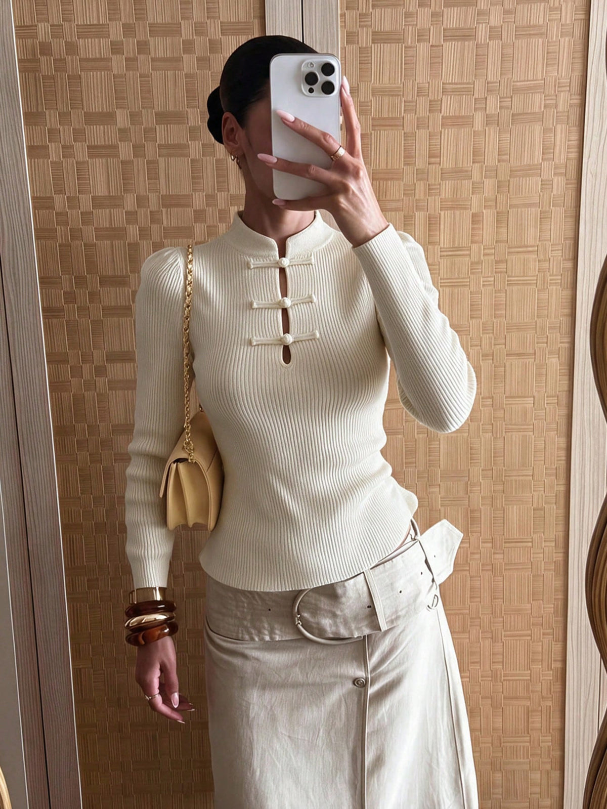 Women's Knitted Autumn Sweater | Retro Slim-Fit High-Neck Pullover