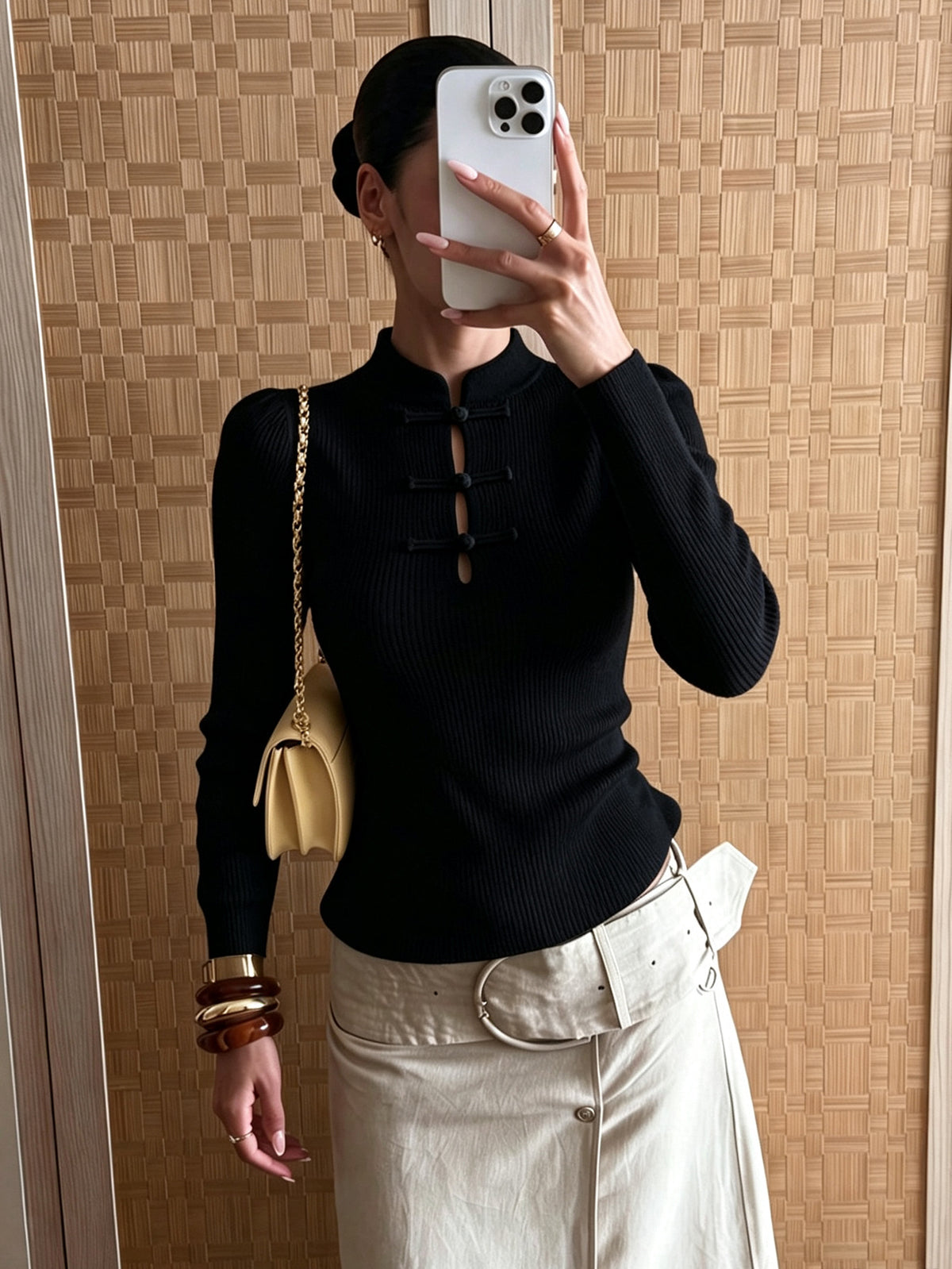 Women's Knitted Autumn Sweater | Retro Slim-Fit High-Neck Pullover
